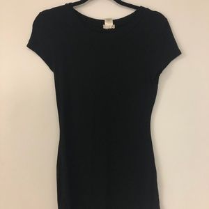 Black Mini Dress w/ Curved Hem